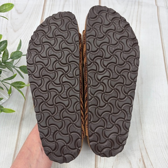 Birkenstock Arizona Double Strap Leather Sandals Metallic Copper Suede Sz EU 39 - Picture 8 of 14